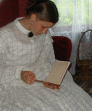 Civil War sheer dress reproduction made of light weight cotton fabric.