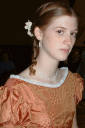 Civil War ball gown made of dobby silk taffeta.